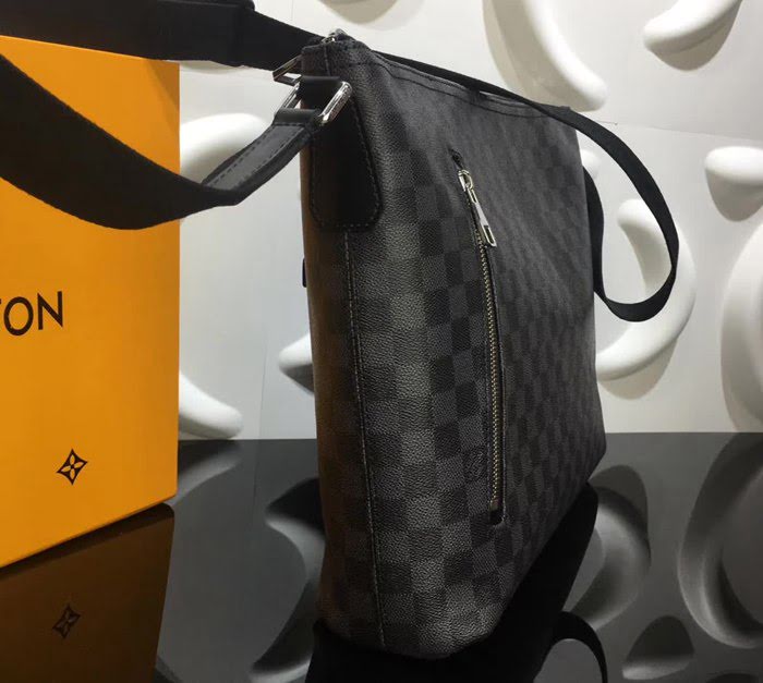 路易威登LV頂級原單N41106 Mick 中號手袋 Damier Graphite 帆布搭配黑色牛皮 YDH1195